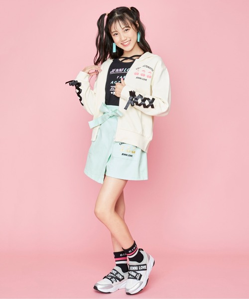 JENNI love（ジェニィラブ）の「袖レースアップZIPパーカー