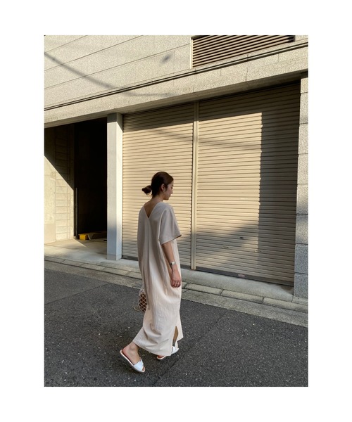 KOBE LETTUCE（コウベレタス）の「リネンタッチコクーンワンピース（ワンピース・レディース・アイボリー/ベージュ/ライトカーキ/オレンジ/ブラック/ブラウン・FREE）」の13枚目の写真