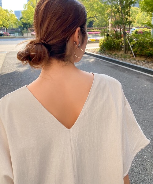 KOBE LETTUCE（コウベレタス）の「リネンタッチコクーンワンピース（ワンピース・レディース・アイボリー/ベージュ/ライトカーキ/オレンジ/ブラック/ブラウン・FREE）」の17枚目の写真