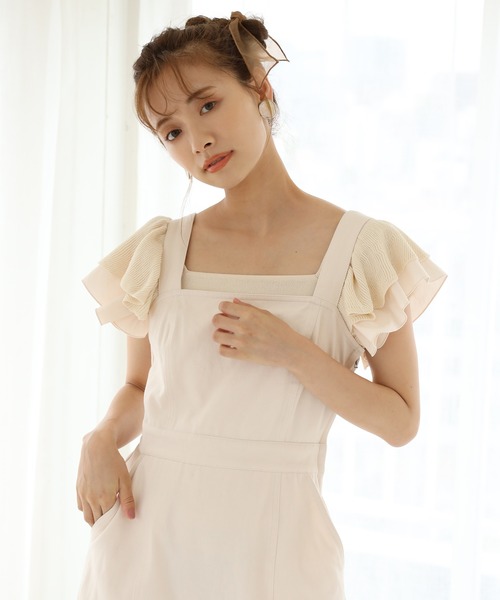 one after another NICE CLAUP(ワンアフターアナザーナイスクラップ)の「肩フリルニットトップス(ニット/セーター・レディース・ブラック/アイボリー/マスタード・FREE)」の17枚目の写真