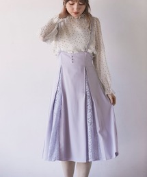 tocco closet | くるみボタン付きフラワーレース切替ジャンパースカート(ジャンパースカート)