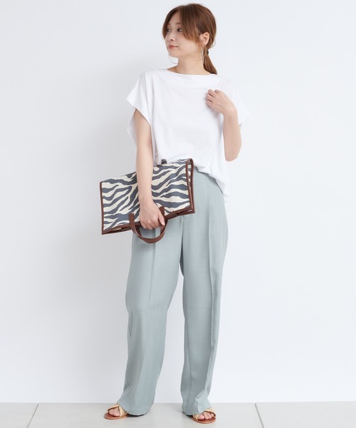 DouDou（ドゥドゥ）の「ゼブラ柄縦長トートBAG（ショルダーバッグ・レディース・ホワイト・FREE）」の9枚目の写真