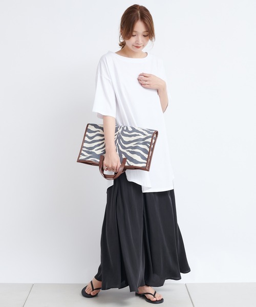 DouDou（ドゥドゥ）の「ゼブラ柄縦長トートBAG（ショルダーバッグ・レディース・ホワイト・FREE）」の13枚目の写真