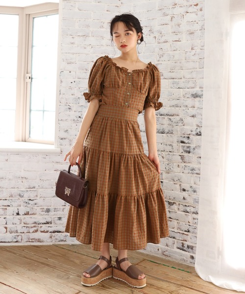 one after another NICE CLAUP（ワンアフターアナザーナイスクラップ）の「ティアードチェックスカート（スカート・レディース・ブラック/モカ/ベージュ・FREE）」の19枚目の写真