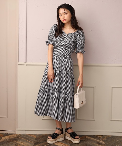 one after another NICE CLAUP（ワンアフターアナザーナイスクラップ）の「ティアードチェックスカート（スカート・レディース・ブラック/モカ/ベージュ・FREE）」の11枚目の写真