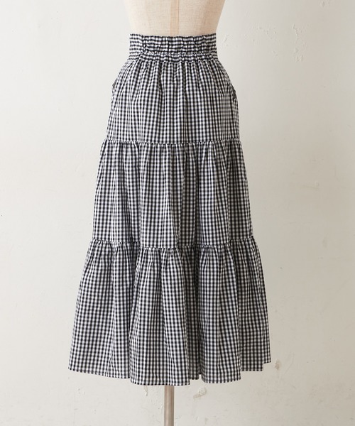 one after another NICE CLAUP（ワンアフターアナザーナイスクラップ）の「ティアードチェックスカート（スカート・レディース・ブラック/モカ/ベージュ・FREE）」の21枚目の写真