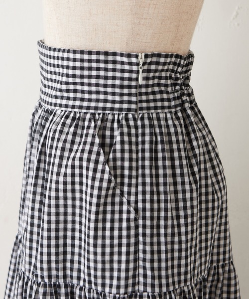one after another NICE CLAUP（ワンアフターアナザーナイスクラップ）の「ティアードチェックスカート（スカート・レディース・ブラック/モカ/ベージュ・FREE）」の17枚目の写真