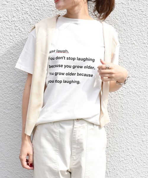 SHIPS（シップス）の「エンブロイダリーTee◇（Tシャツ/カットソー・レディース・ホワイト/ブラック/ライトホワイト/ダークグレー・ONE SIZE）」の5枚目の写真