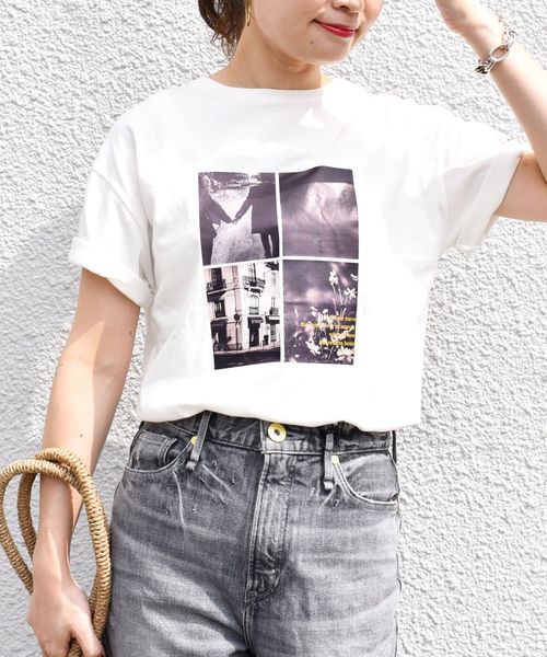 SHIPS（シップス）の「エンブロイダリーTee◇（Tシャツ/カットソー・レディース・ホワイト/ブラック/ライトホワイト/ダークグレー・ONE SIZE）」の7枚目の写真