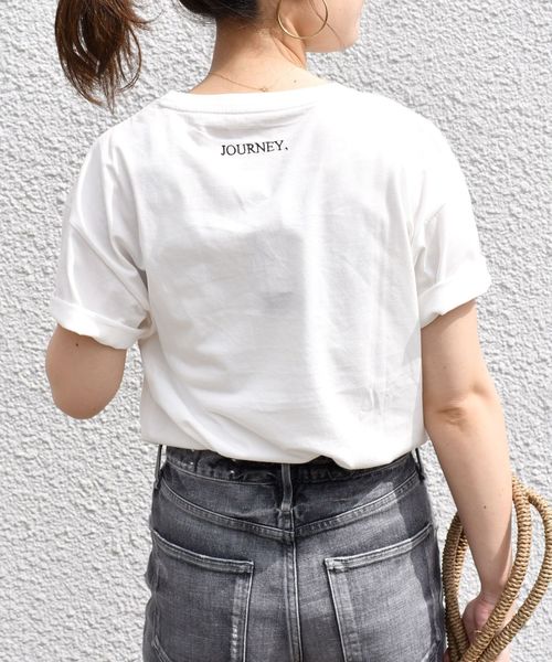 SHIPS（シップス）の「エンブロイダリーTee◇（Tシャツ/カットソー・レディース・ホワイト/ブラック/ライトホワイト/ダークグレー・ONE SIZE）」の8枚目の写真