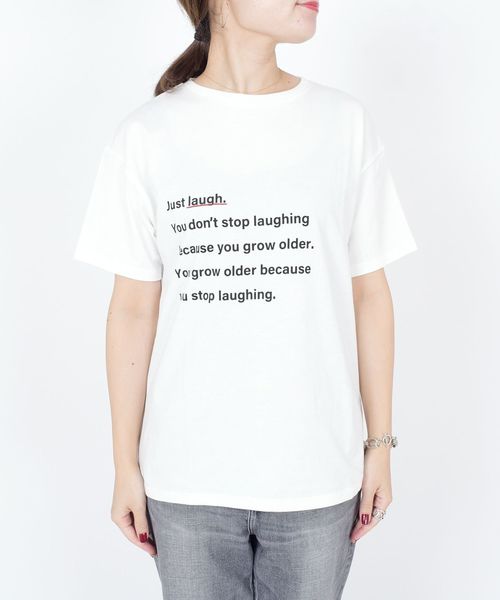 SHIPS（シップス）の「エンブロイダリーTee◇（Tシャツ/カットソー・レディース・ホワイト/ブラック/ライトホワイト/ダークグレー・ONE SIZE）」の19枚目の写真