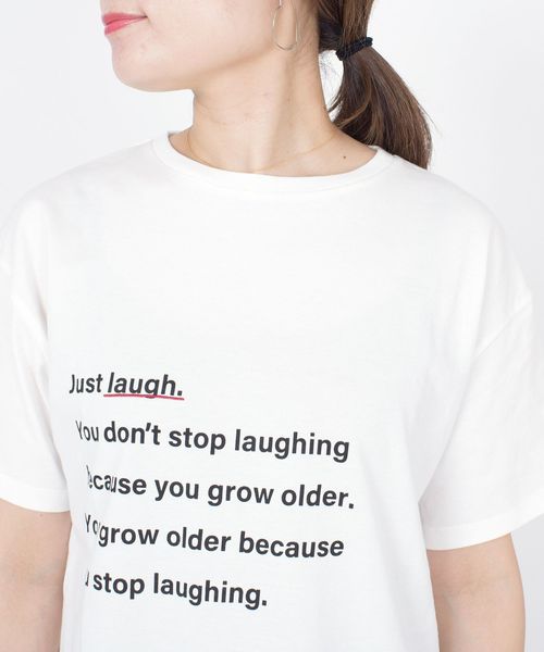 SHIPS（シップス）の「エンブロイダリーTee◇（Tシャツ/カットソー・レディース・ホワイト/ブラック/ライトホワイト/ダークグレー・ONE SIZE）」の22枚目の写真