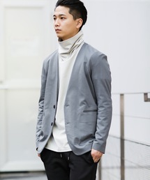 ATTACHMENT | コットンコンプレッシャー ノーカラージャケット(テーラードジャケット)