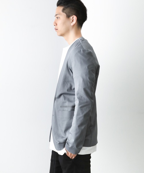 ATTACHMENT テーラードジャケット ブルーグレー ATTACHMENT（アタッチメント）の「コットンコンプレッシャー ノー