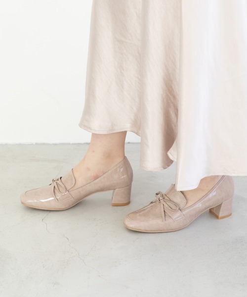 Launa lea(ラウナレア)の「【レイン対応】チャンキーヒールリボンレインパンプス(R9008)(ローファー・レディース・ブラック/ブルーグリーン/モカ/アイボリー/ベージュ・22.5cm/23.5cm/23.0cm/24.0cm/25.0cm/24.5cm/22.0cm)」の14枚目の写真