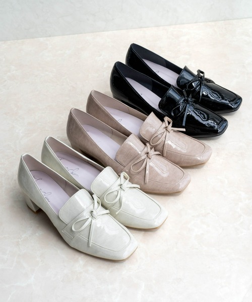 Launa lea(ラウナレア)の「【レイン対応】チャンキーヒールリボンレインパンプス(R9008)(ローファー・レディース・ブラック/ブルーグリーン/モカ/アイボリー/ベージュ・22.5cm/23.5cm/23.0cm/24.0cm/25.0cm/24.5cm/22.0cm)」の11枚目の写真