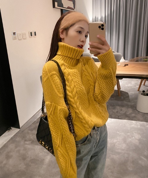 セール ルーズシルエット ケーブルタートルニット ニット セーター Mkt エムケーティー のファッション通販 Zozotown