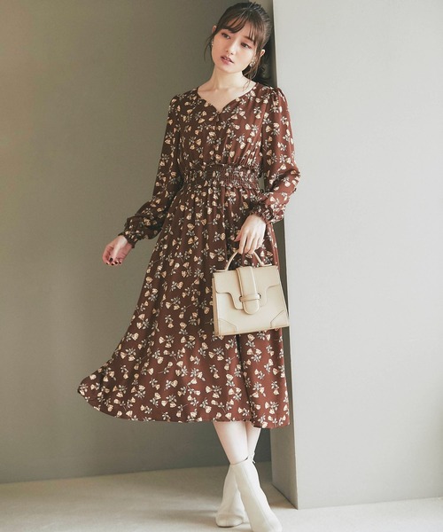 tocco closet❤︎ハートカットフラワープリントフレアワンピース tocco closet（トッコ クローゼット）の「フラワープリント