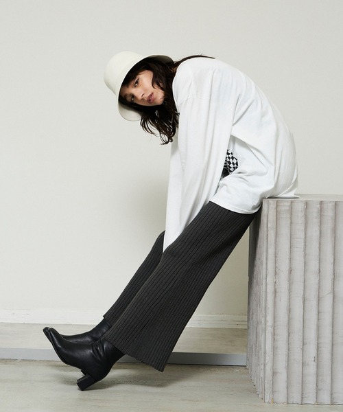 ヴィーガンレザーニットパンツ【MAISON SPECIAL/メゾンスペシャル