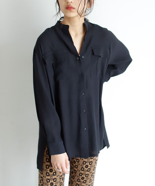 Auntie Rosa Holiday（アンティローザホリデー）の「ダブルポケットシャツ（シャツ/ブラウス・レディース・カーキ/ブラック/ナチュラル・FREE）」の2枚目の写真