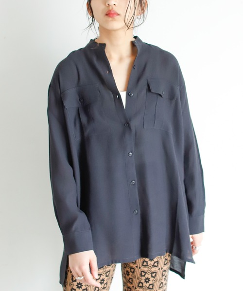 Auntie Rosa Holiday（アンティローザホリデー）の「ダブルポケットシャツ（シャツ/ブラウス・レディース・カーキ/ブラック/ナチュラル・FREE）」の4枚目の写真