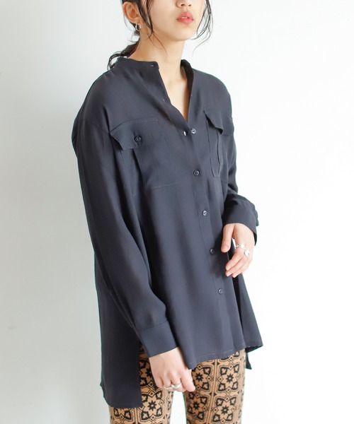 Auntie Rosa Holiday（アンティローザホリデー）の「ダブルポケットシャツ（シャツ/ブラウス・レディース・カーキ/ブラック/ナチュラル・FREE）」の5枚目の写真