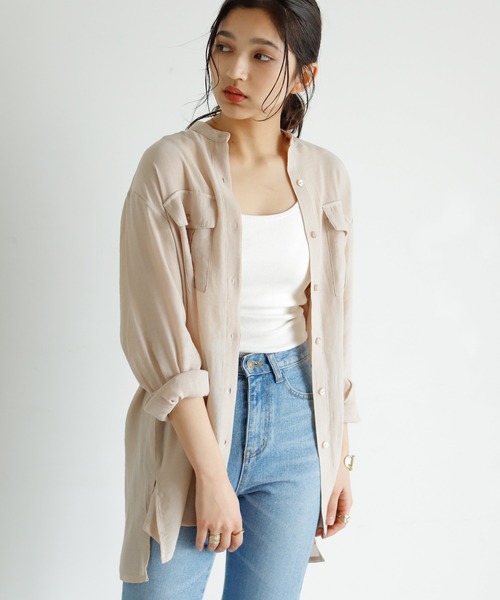 Auntie Rosa Holiday（アンティローザホリデー）の「ダブルポケットシャツ（シャツ/ブラウス・レディース・カーキ/ブラック/ナチュラル・FREE）」の14枚目の写真