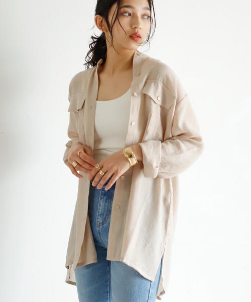 Auntie Rosa Holiday（アンティローザホリデー）の「ダブルポケットシャツ（シャツ/ブラウス・レディース・カーキ/ブラック/ナチュラル・FREE）」の13枚目の写真