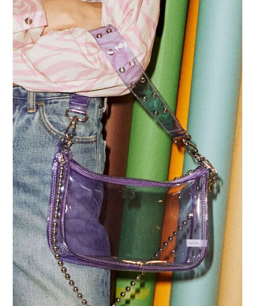 jouetie（ジュエティ）の「PVCハーフ BAG（ショルダーバッグ・レディース・クリア/ラベンダー/その他1・FREE）」の2枚目の写真