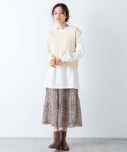 WEGO（ウィゴー）の「WEGO/カラーショートニットベスト（ベスト・レディース・ダークグリーン/サックスブルー/アイボリー/ホワイト系その他・FREE）」の14枚目の写真