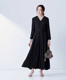 カシュクールロングワンピース