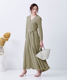 カシュクールロングワンピース