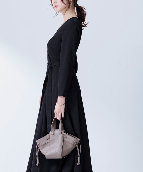 本日限定価格✨️アドーア カシュクールロングワンピース　22SS ブラック S GeeRA｜カシュクールフレアーワンピース | Rakuten Fashion(楽天