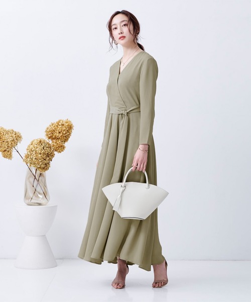 UR'S(ユアーズ)の「カシュクールロングワンピース(ワンピース・レディース・ネイビー/ライトグリーン・L/S/M)」の5枚目の写真