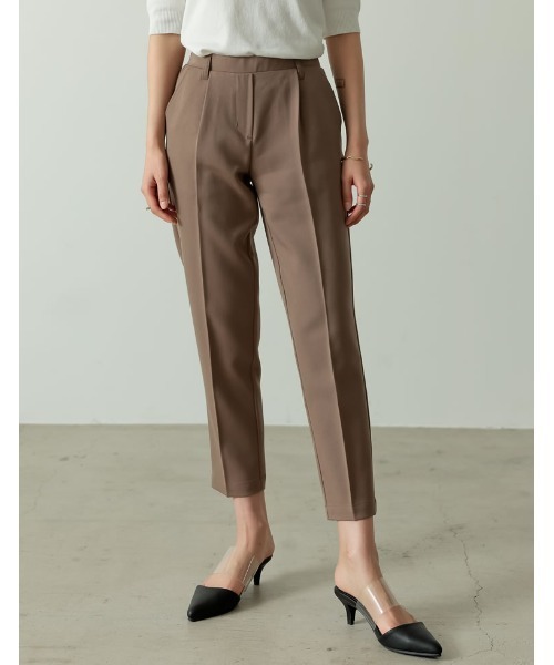 Re:EDIT(リエディ)の「丈が選べる美脚リサイクルスリムテーパードパンツ(スラックス・レディース・モカ/ブラック/ブルー/ミント/ラベンダー/グレイッシュベージュ/イエロー/アイボリー/ダークグリーン/ダークブラウン・AM/AS/SMALL/MEDIUM/ALL/AL/X-LARGE/LARGE)」の4枚目の写真