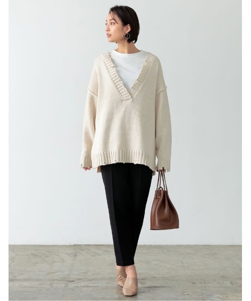 Re:EDIT(リエディ)の「丈が選べる美脚リサイクルスリムテーパードパンツ(スラックス・レディース・モカ/ブラック/ブルー/ミント/ラベンダー/グレイッシュベージュ/イエロー/アイボリー/ダークグリーン/ダークブラウン・AM/AS/SMALL/MEDIUM/ALL/AL/X-LARGE/LARGE)」の21枚目の写真