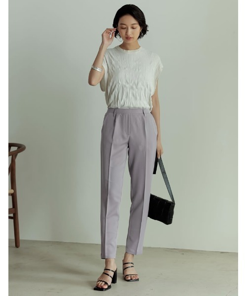 丈が選べる美脚リサイクルスリムテーパードパンツ（スラックス）｜Re