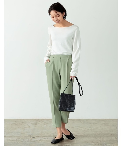 Re:EDIT(リエディ)の「丈が選べる美脚リサイクルスリムテーパードパンツ(スラックス・レディース・モカ/ブラック/ブルー/ミント/ラベンダー/グレイッシュベージュ/イエロー/アイボリー/ダークグリーン/ダークブラウン・AM/AS/SMALL/MEDIUM/ALL/AL/X-LARGE/LARGE)」の11枚目の写真