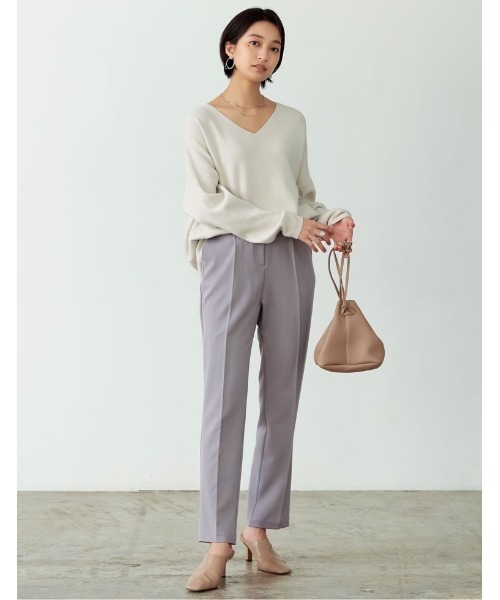 Re:EDIT(リエディ)の「丈が選べる美脚リサイクルスリムテーパードパンツ(スラックス・レディース・モカ/ブラック/ブルー/ミント/ラベンダー/グレイッシュベージュ/イエロー/アイボリー/ダークグリーン/ダークブラウン・AM/AS/SMALL/MEDIUM/ALL/AL/X-LARGE/LARGE)」の12枚目の写真