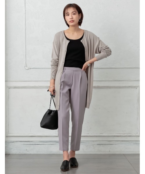 Re:EDIT(リエディ)の「丈が選べる美脚リサイクルスリムテーパードパンツ(スラックス・レディース・モカ/ブラック/ブルー/ミント/ラベンダー/グレイッシュベージュ/イエロー/アイボリー/ダークグリーン/ダークブラウン・AM/AS/SMALL/MEDIUM/ALL/AL/X-LARGE/LARGE)」の14枚目の写真