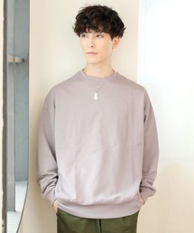 TopIsm | 【2021SS】USAコットンヘビーウェイト ワイドシルエットドロップショルダー くすみカラー無地 スウェット(Tシャツ/カットソー)