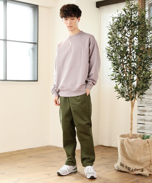 TopIsm（トップイズム）の「USAコットンワイドシルエットくすみカラー無地スウェット（Tシャツ/カットソー・メンズ・ダークブルー/グレー系その他/ブラック/ベージュ/グレイッシュベージュ/杢グレー/カーキ/オフホワイト/ライトパープル・L/LL/M）」の14枚目の写真