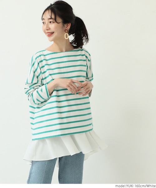 coca(coca)(コカ)の「レイヤードに最適!ヘムフレアブラウス(シャツ/ブラウス・レディース・ホワイト/ブラック・ONE SIZE)」の8枚目の写真