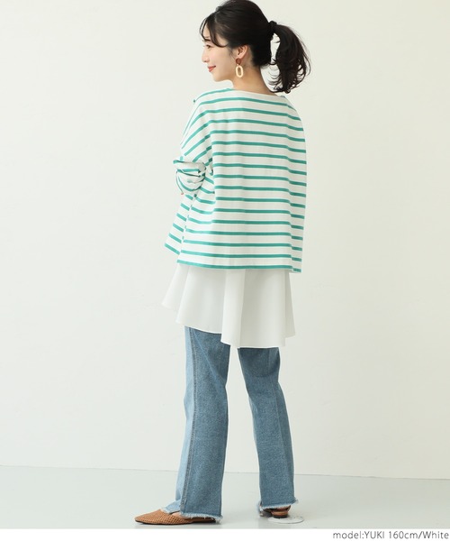 coca(coca)(コカ)の「レイヤードに最適!ヘムフレアブラウス(シャツ/ブラウス・レディース・ホワイト/ブラック・ONE SIZE)」の11枚目の写真