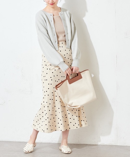 natural couture（ナチュラルクチュール）の「麻調ドットマーメイドスカート（スカート・レディース・ブラック/ライトベージュ・FREE）」の12枚目の写真