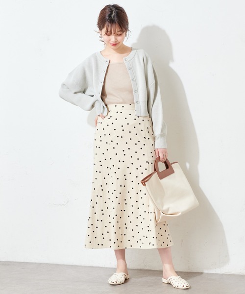 natural couture（ナチュラルクチュール）の「麻調ドットマーメイドスカート（スカート・レディース・ブラック/ライトベージュ・FREE）」の13枚目の写真