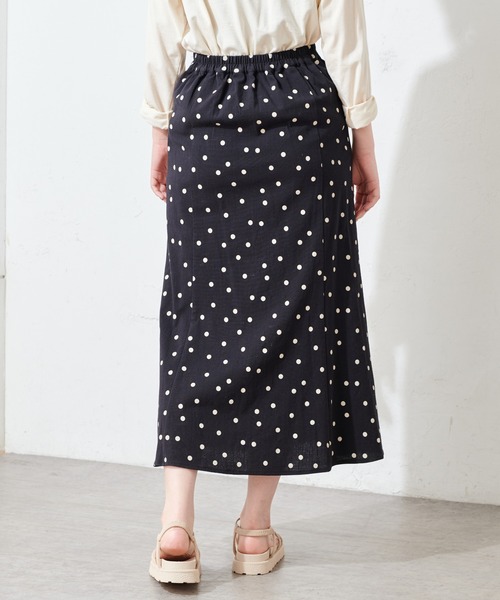 natural couture（ナチュラルクチュール）の「麻調ドットマーメイドスカート（スカート・レディース・ブラック/ライトベージュ・FREE）」の16枚目の写真