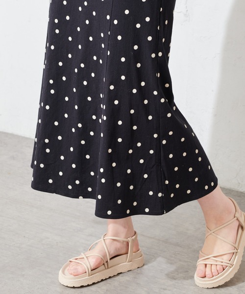 natural couture（ナチュラルクチュール）の「麻調ドットマーメイドスカート（スカート・レディース・ブラック/ライトベージュ・FREE）」の19枚目の写真