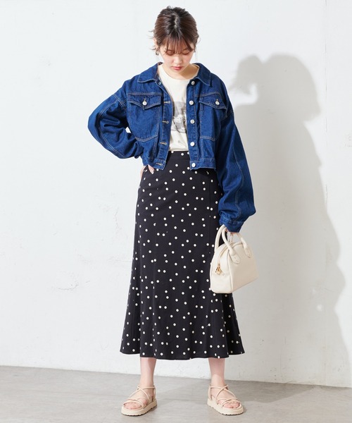 natural couture（ナチュラルクチュール）の「麻調ドットマーメイドスカート（スカート・レディース・ブラック/ライトベージュ・FREE）」の7枚目の写真