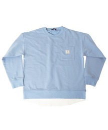 GLAZOS | シルケットミニ裏毛・ドロップショルダーレイヤードトレーナー(スウェット)